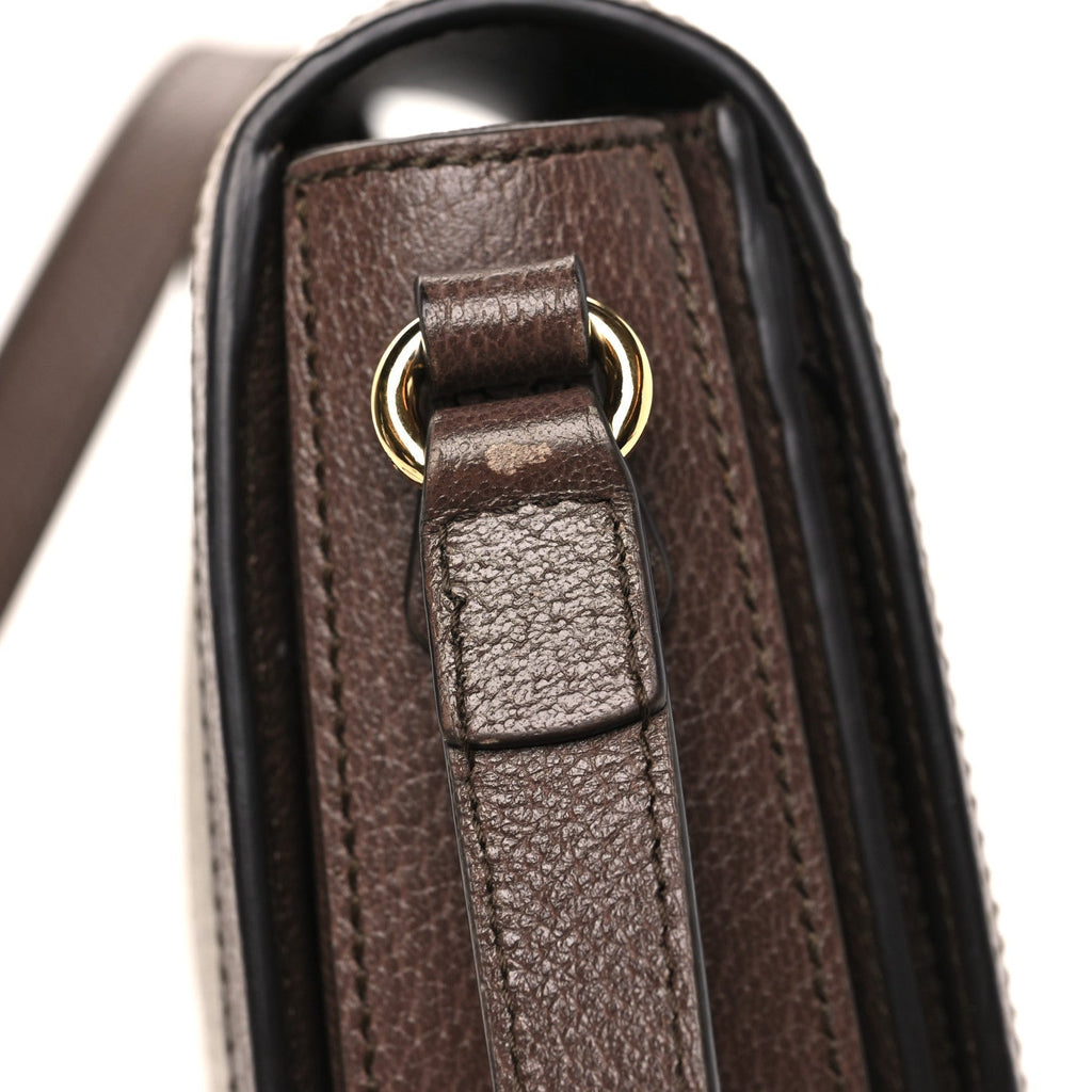 GG Supreme Monogram Web Small Ophidia Flap Messenger Bag Brown