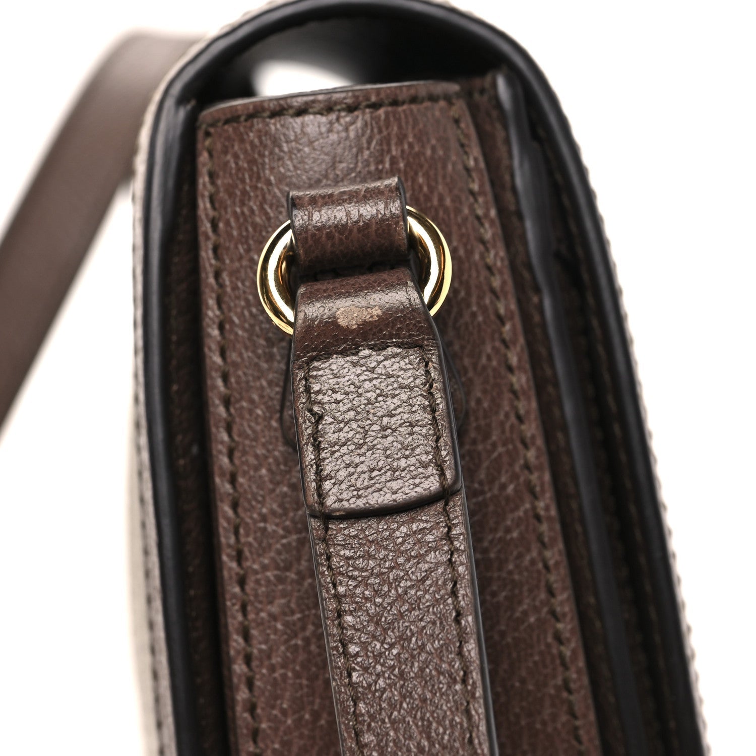 GG Supreme Monogram Web Small Ophidia Flap Messenger Bag Brown