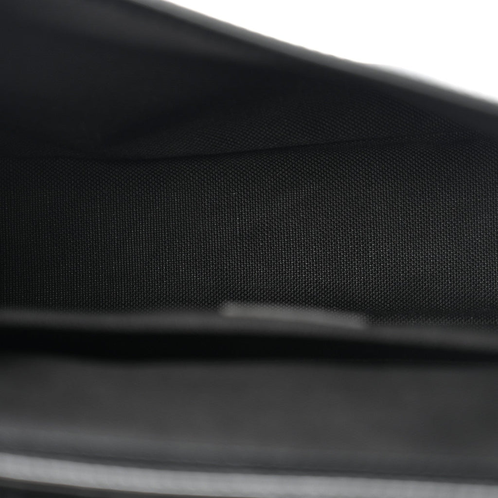 GG Supreme Monogram Textured Dollar Calfskin Retro Interlocking G Flap Messenger Bag Black