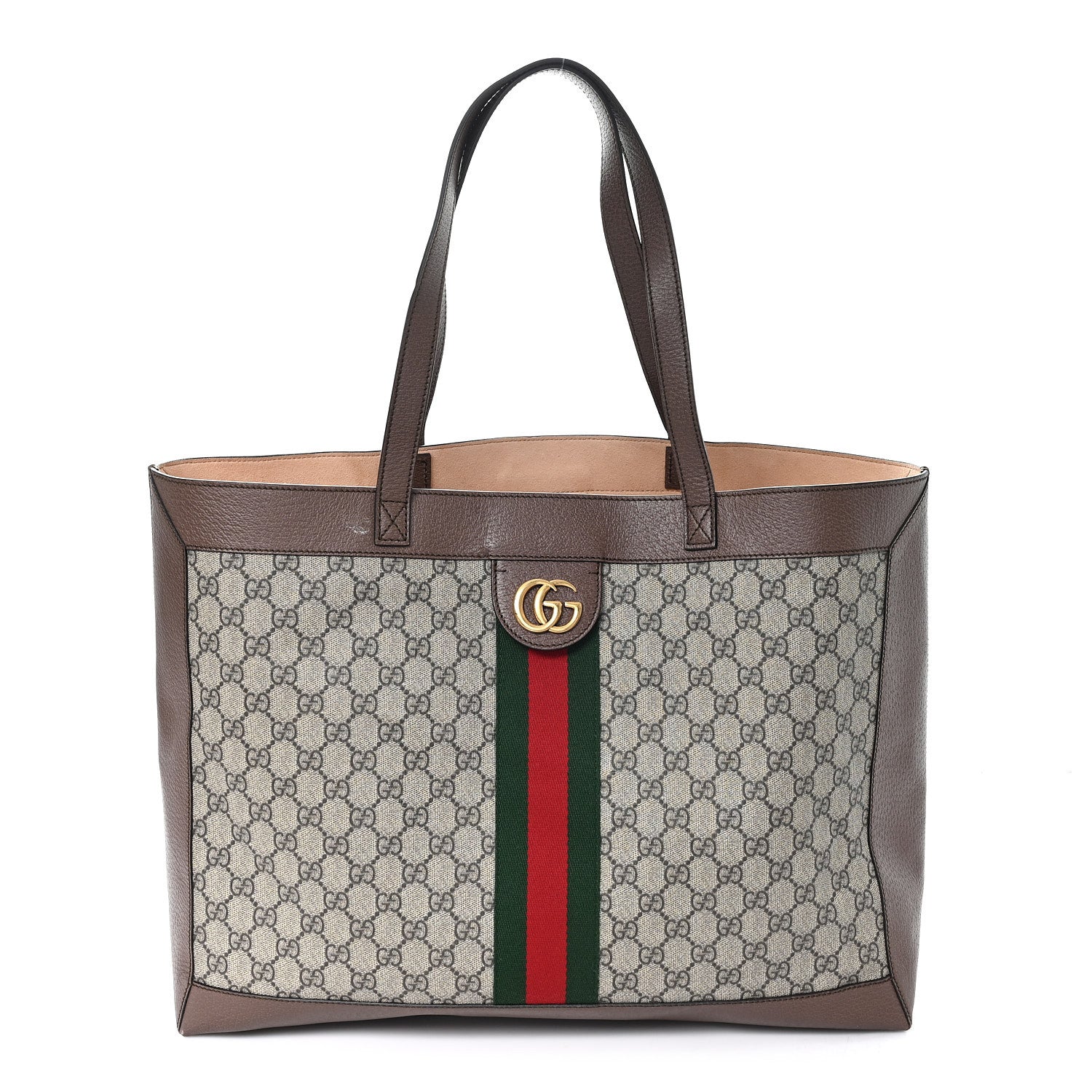 GG Supreme Monogram Web Ophidia Tote Brown