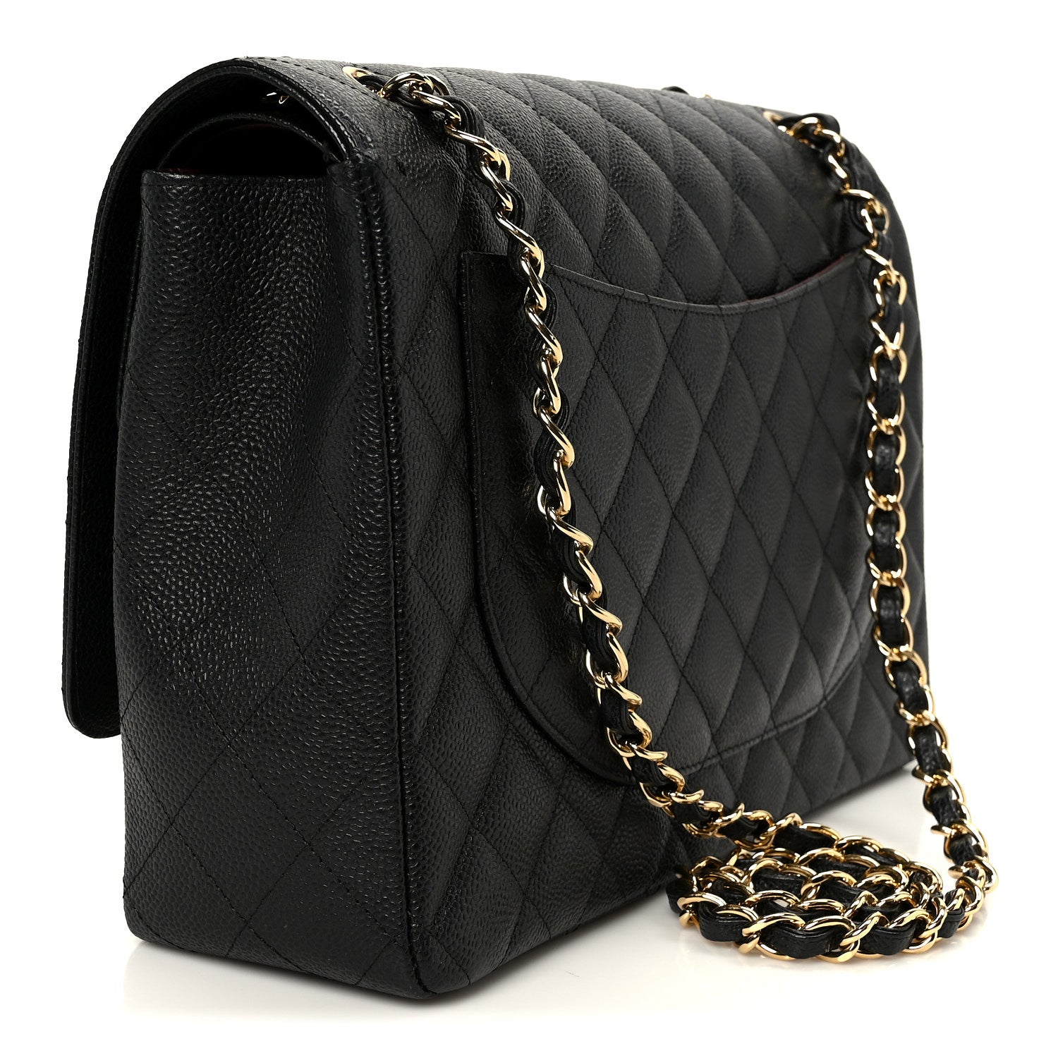 Caviar Quilted Maxi Double Flap Black
