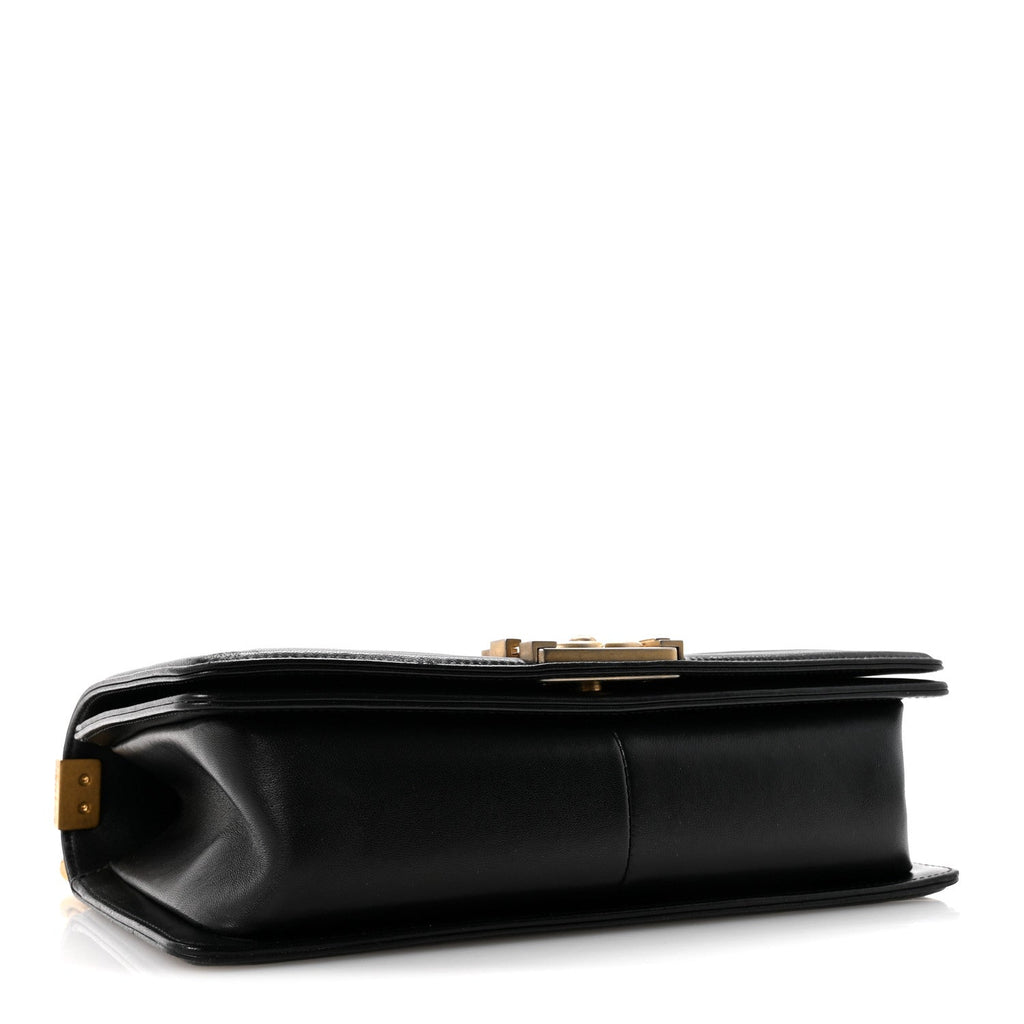 Lambskin Quilted Medium Boy Flap Black