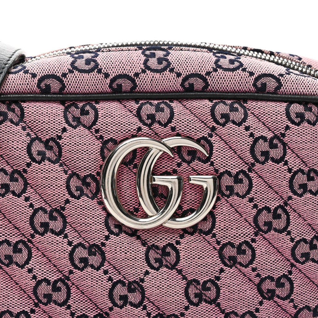 Monogram Multicolor Matelasse Diagonal Small GG Marmont Chain Shoulder Bag Pink Blue