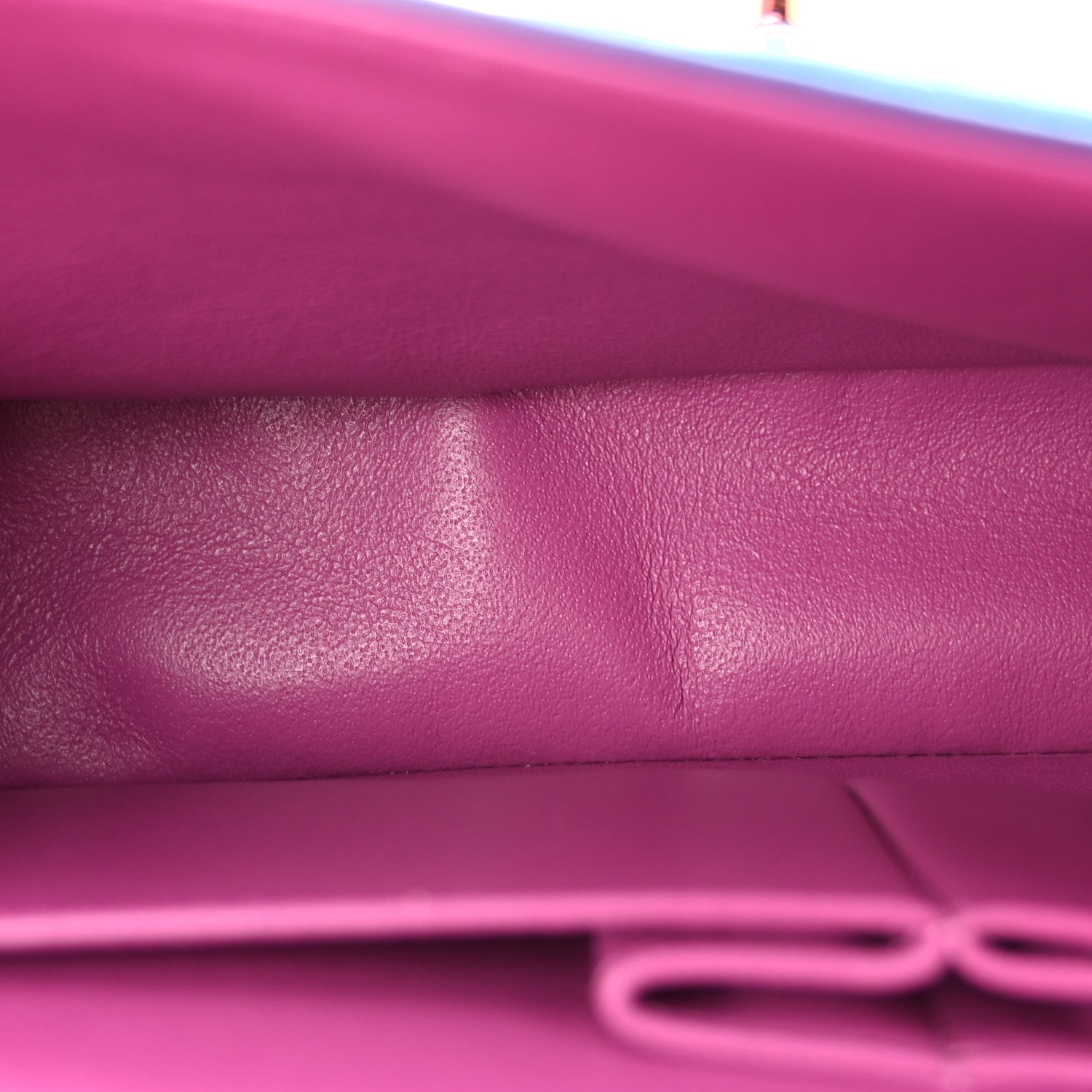Lambskin Quilted Medium Double Flap Blue Pink