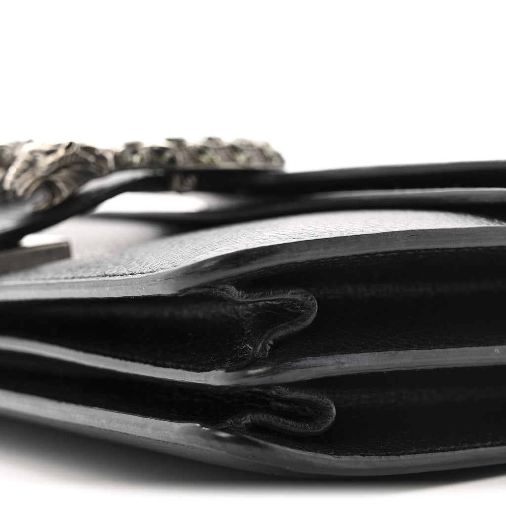 Pebbled Calfskin Small Dionysus Shoulder Bag Black