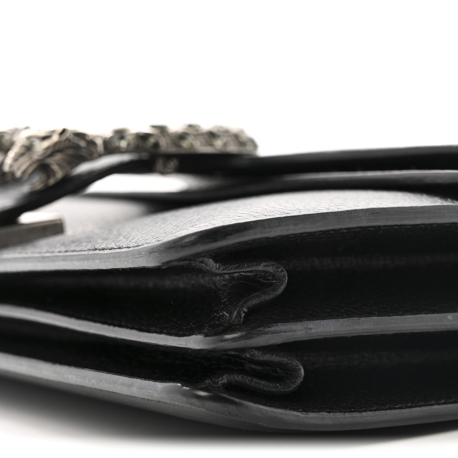 Pebbled Calfskin Small Dionysus Shoulder Bag Black