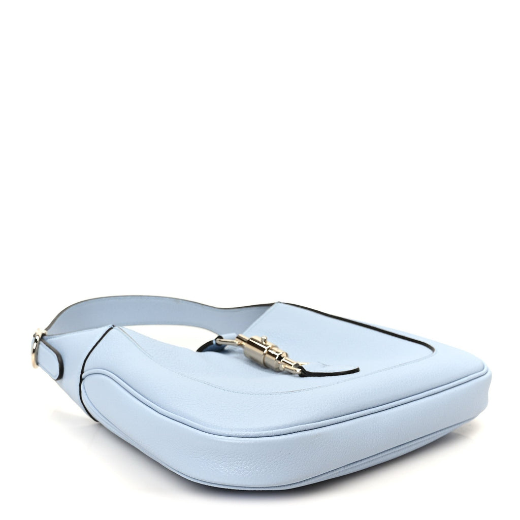 Grained Calfskin Web Medium Jackie 1961 Hobo Light Blue