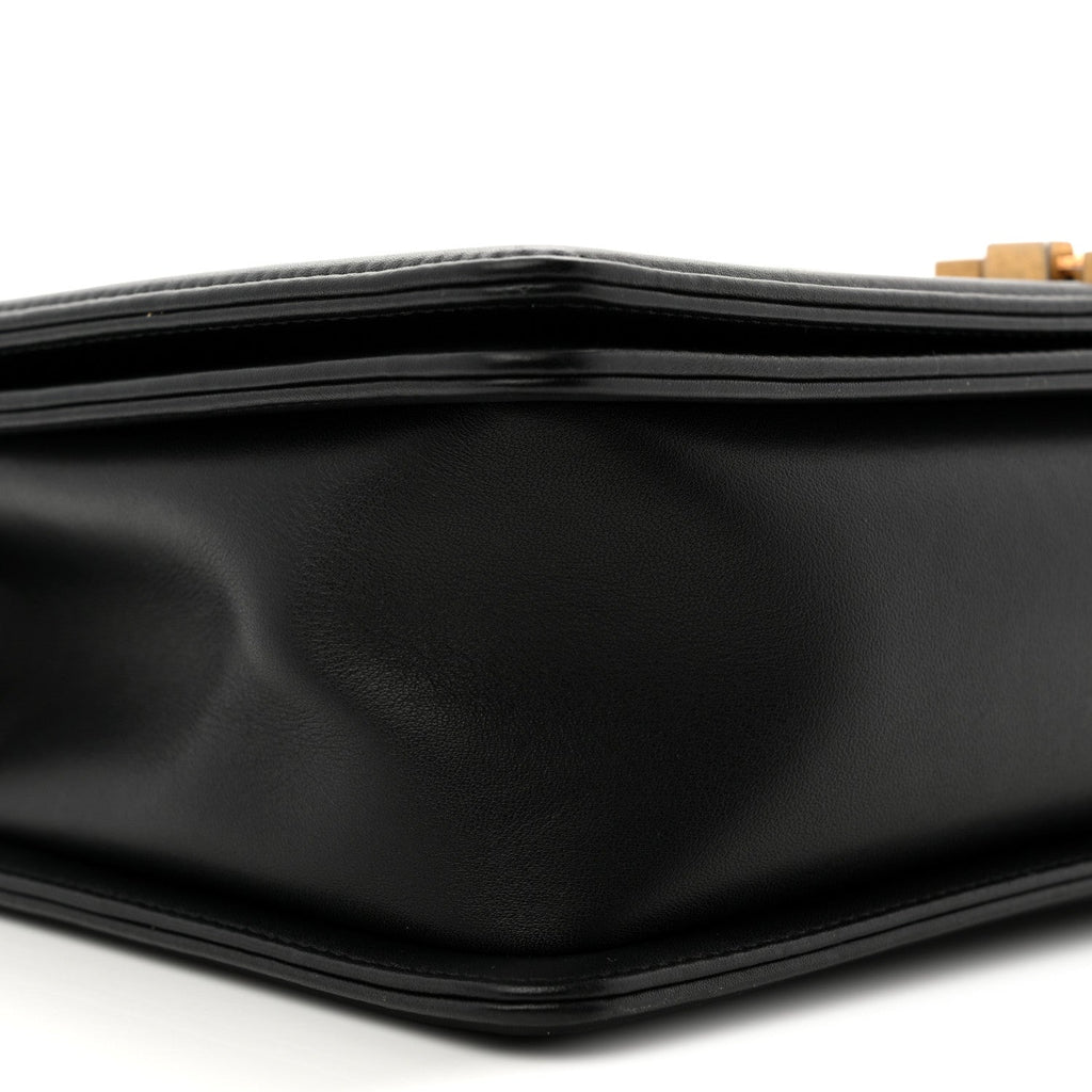 Calfskin Quilted New Medium Boy Flap Black