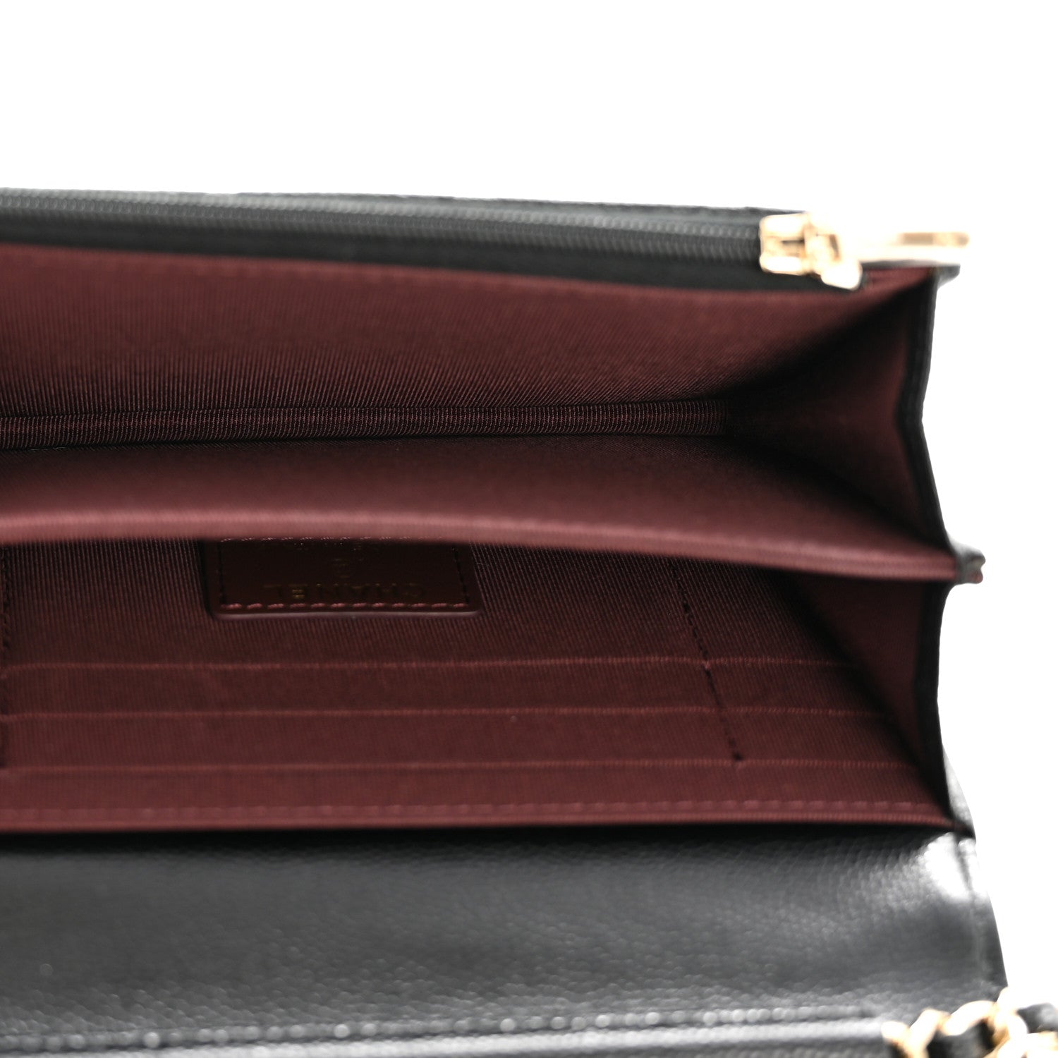Caviar Quilted Mini Wallet On Chain WOC Black