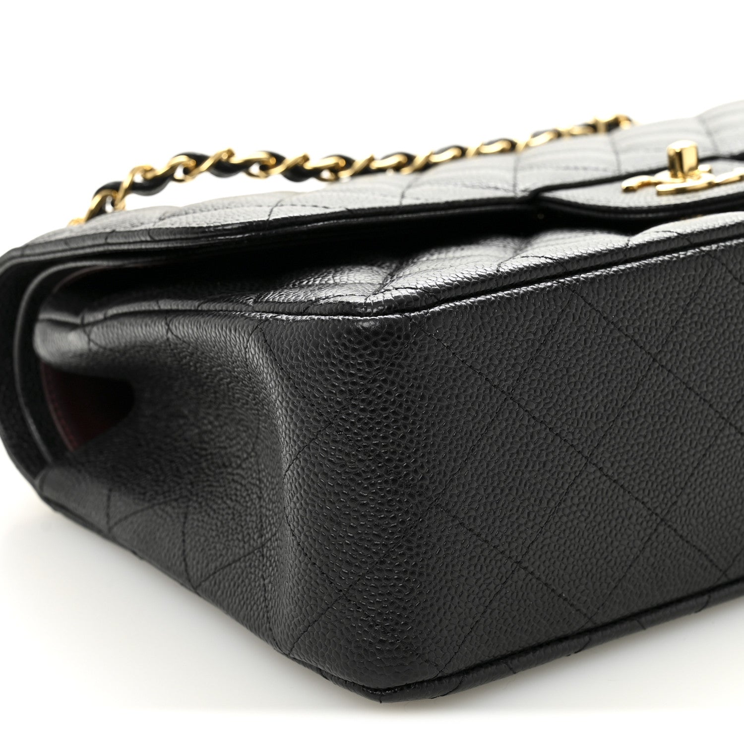 Caviar Quilted Jumbo Double Flap Black