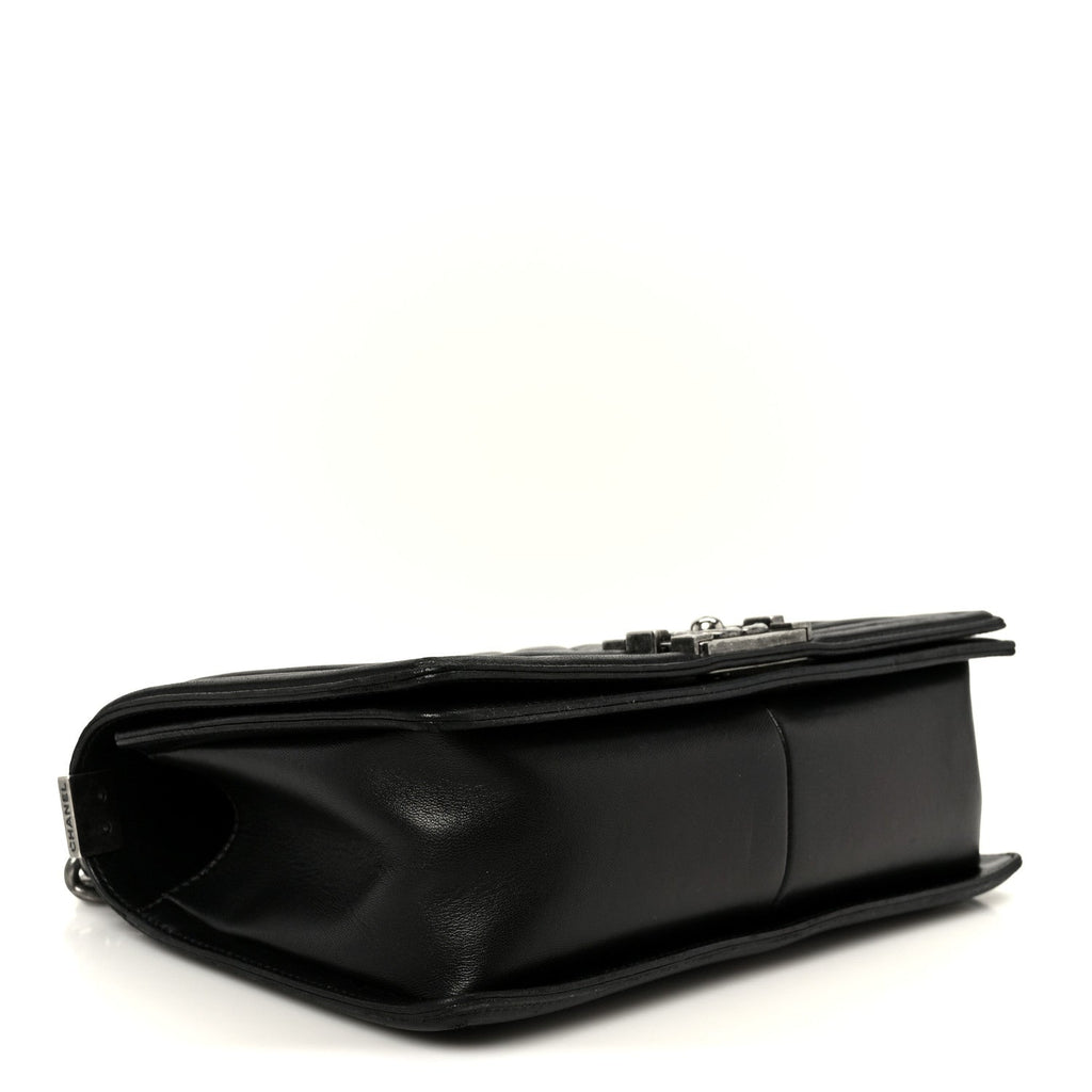 Lambskin Quilted Medium Boy Flap Black