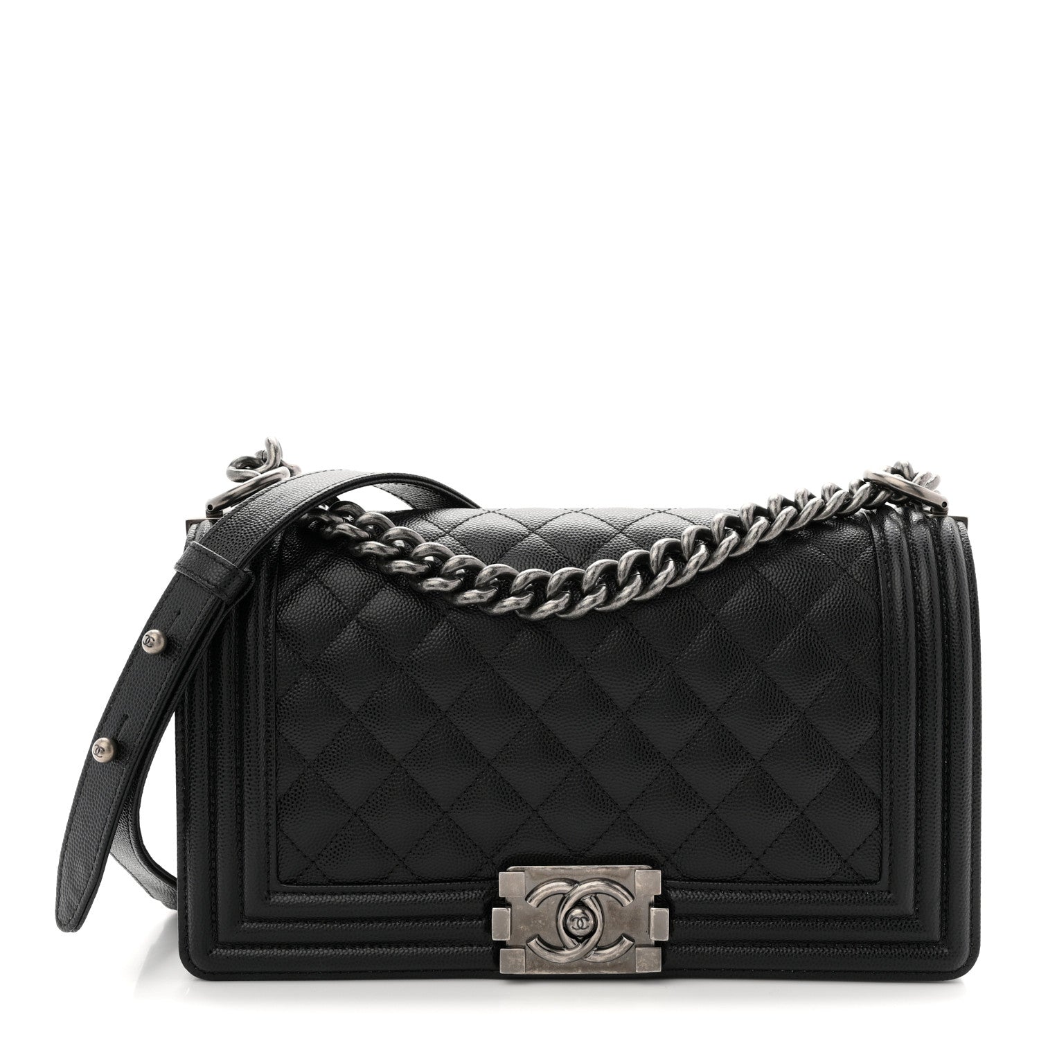 Caviar Quilted Medium Boy Flap Black