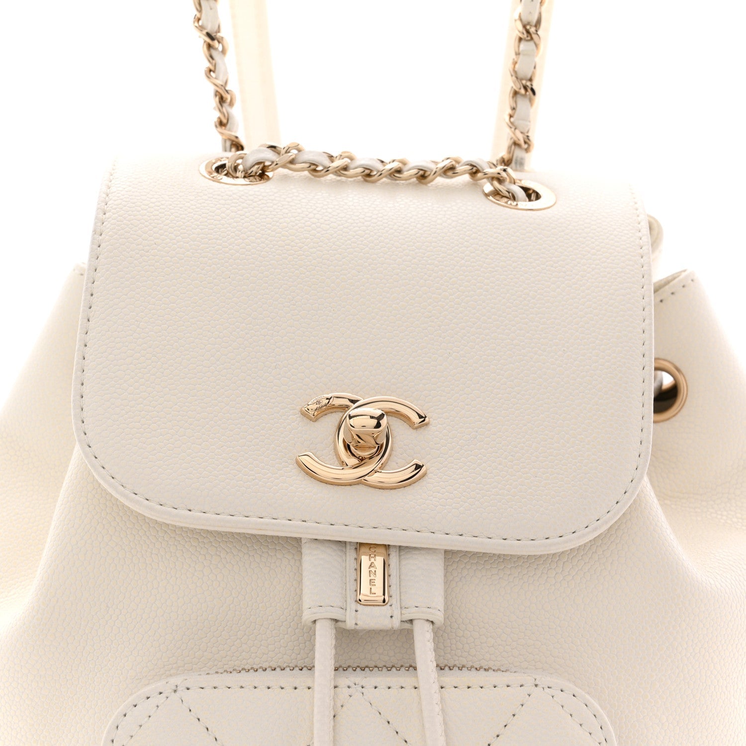 Caviar Quilted Mini Business Affinity Backpack White