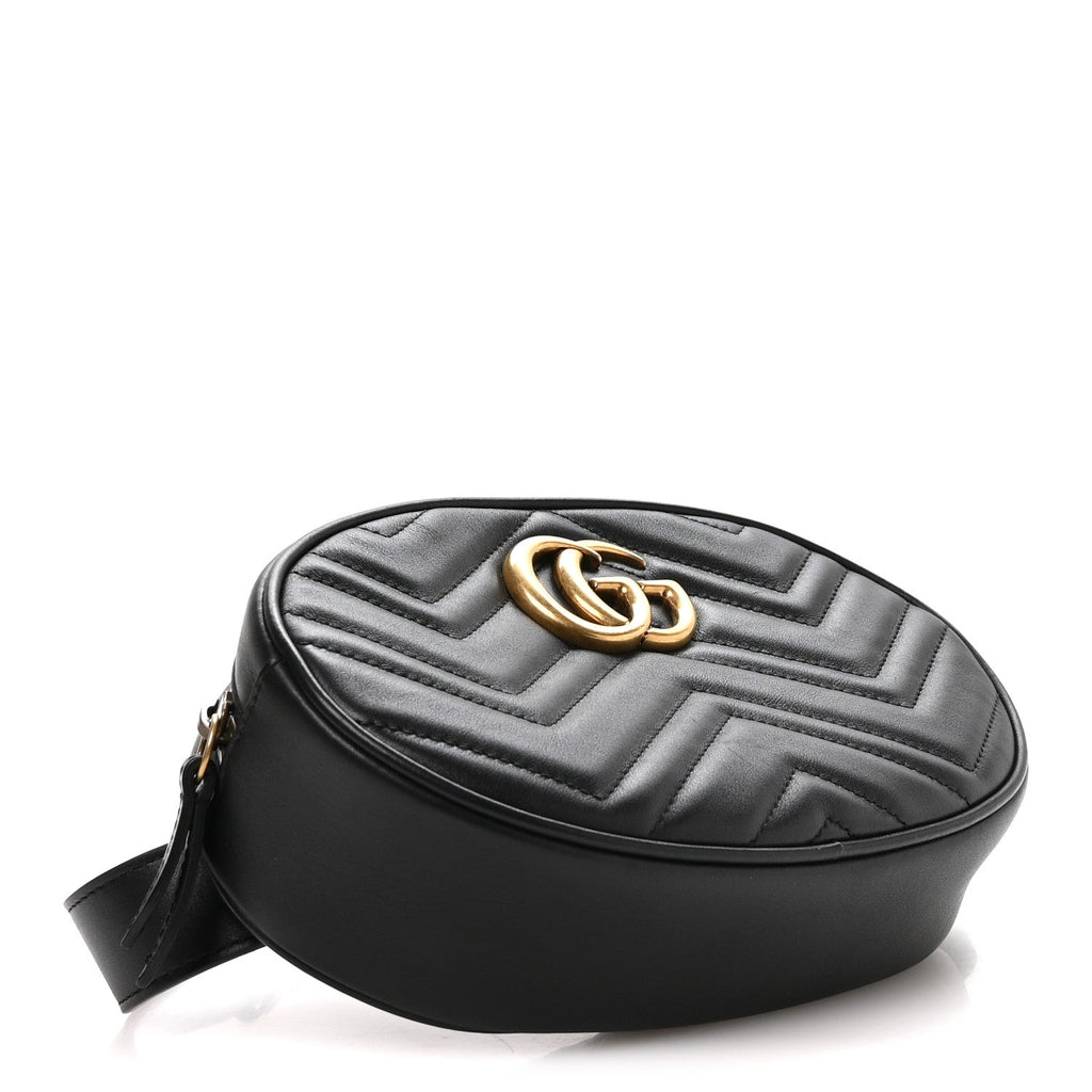 Calfskin Matelasse GG Marmont Belt Bag 95 38 Black