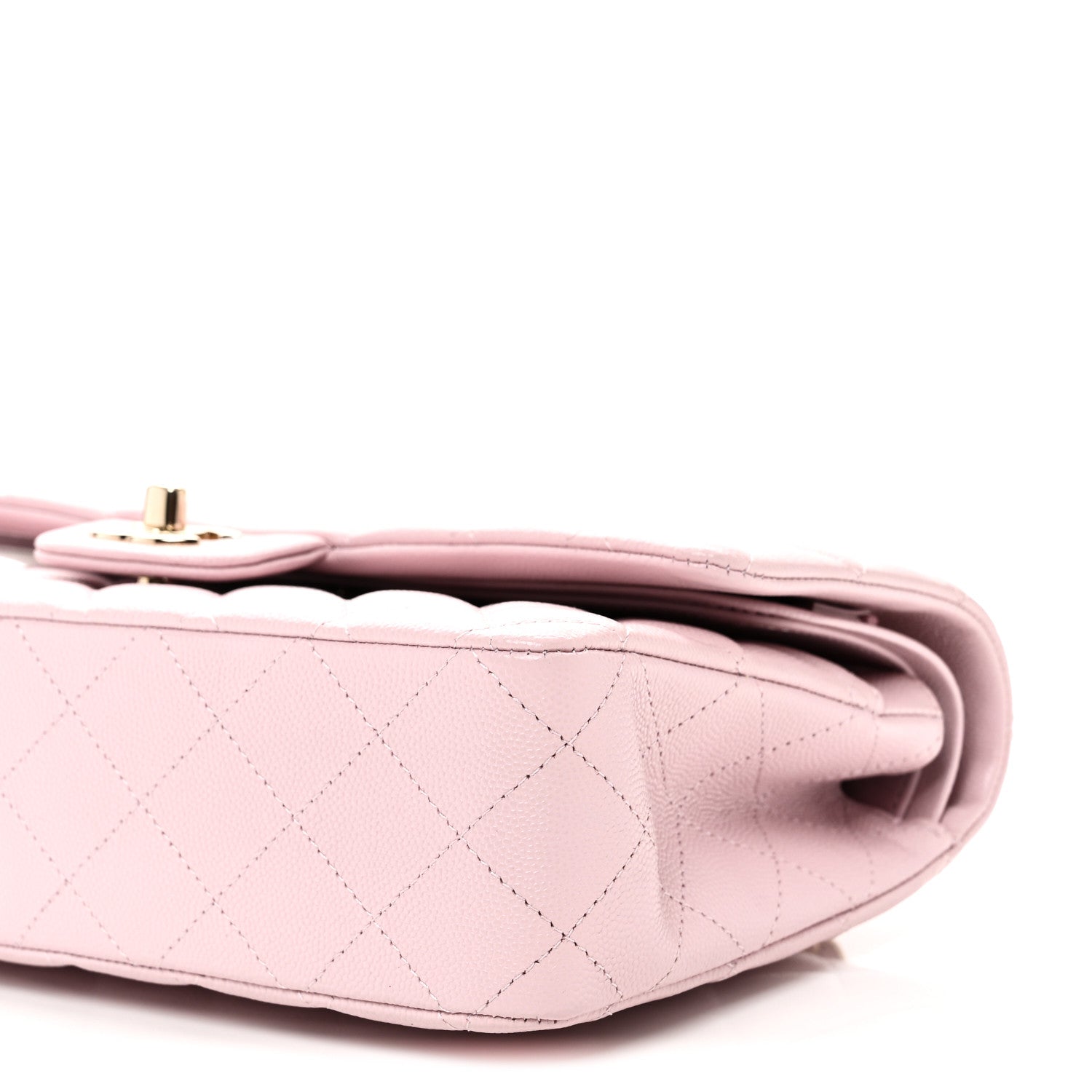 Caviar Quilted Medium Double Flap Light Pink