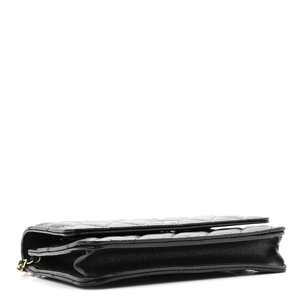 Caviar Quilted Miss Coco Wallet On Chain WOC Black