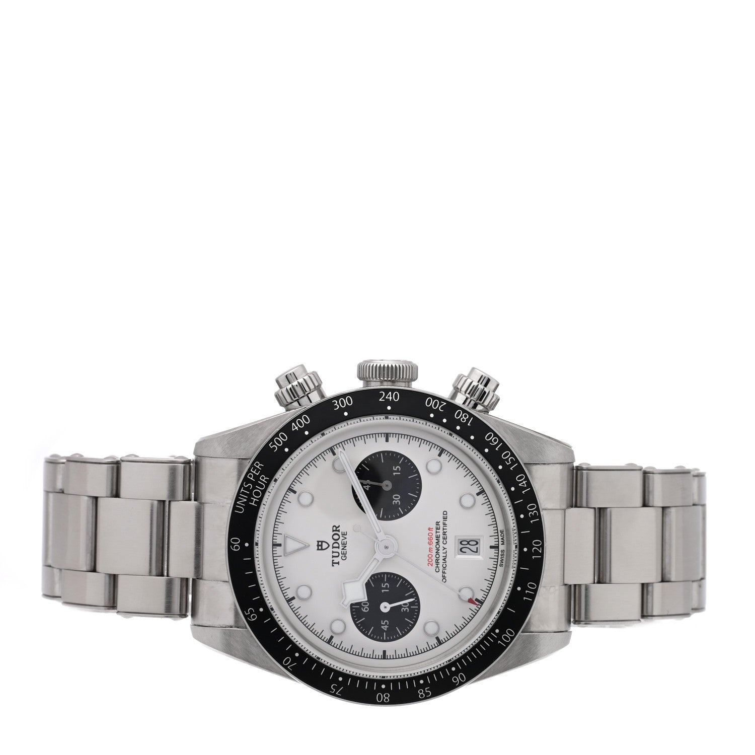 Stainless Steel 41mm Black Bay Chronograph Panda Automatic Watch White 79360N