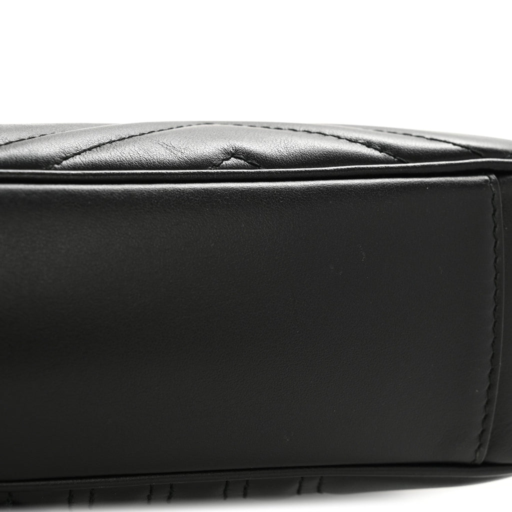Calfskin Matelasse Medium GG Marmont Shoulder Bag Black