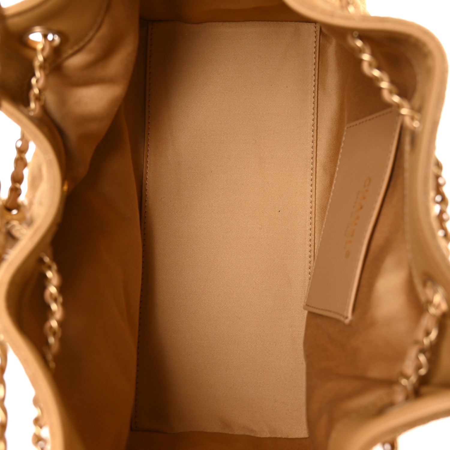 Suede Quilted Small Chanel 25 Handbag Beige