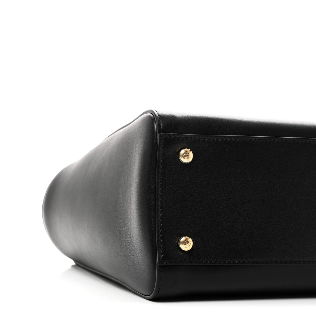 Calfskin Archetype Small Shopping Tote Black