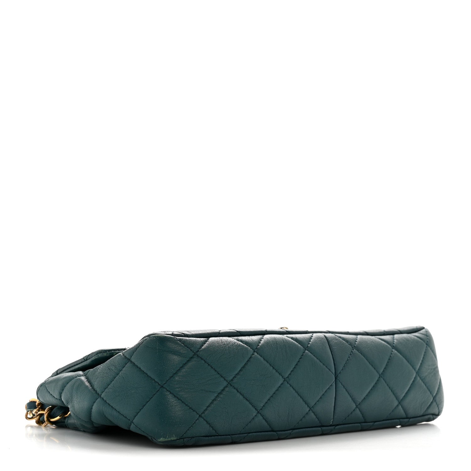 Lambskin Quilted Mini Rectangular Flap Dark Blue