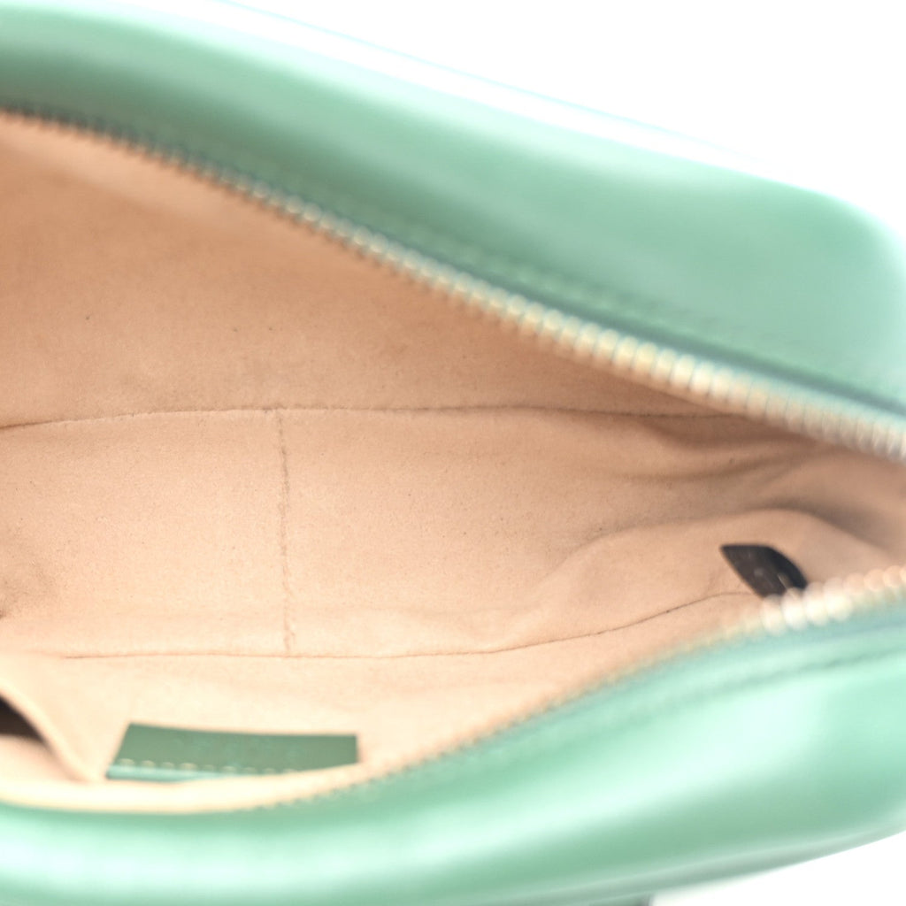 Calfskin Matelasse Small GG Marmont Chain Shoulder Bag Emerald Green