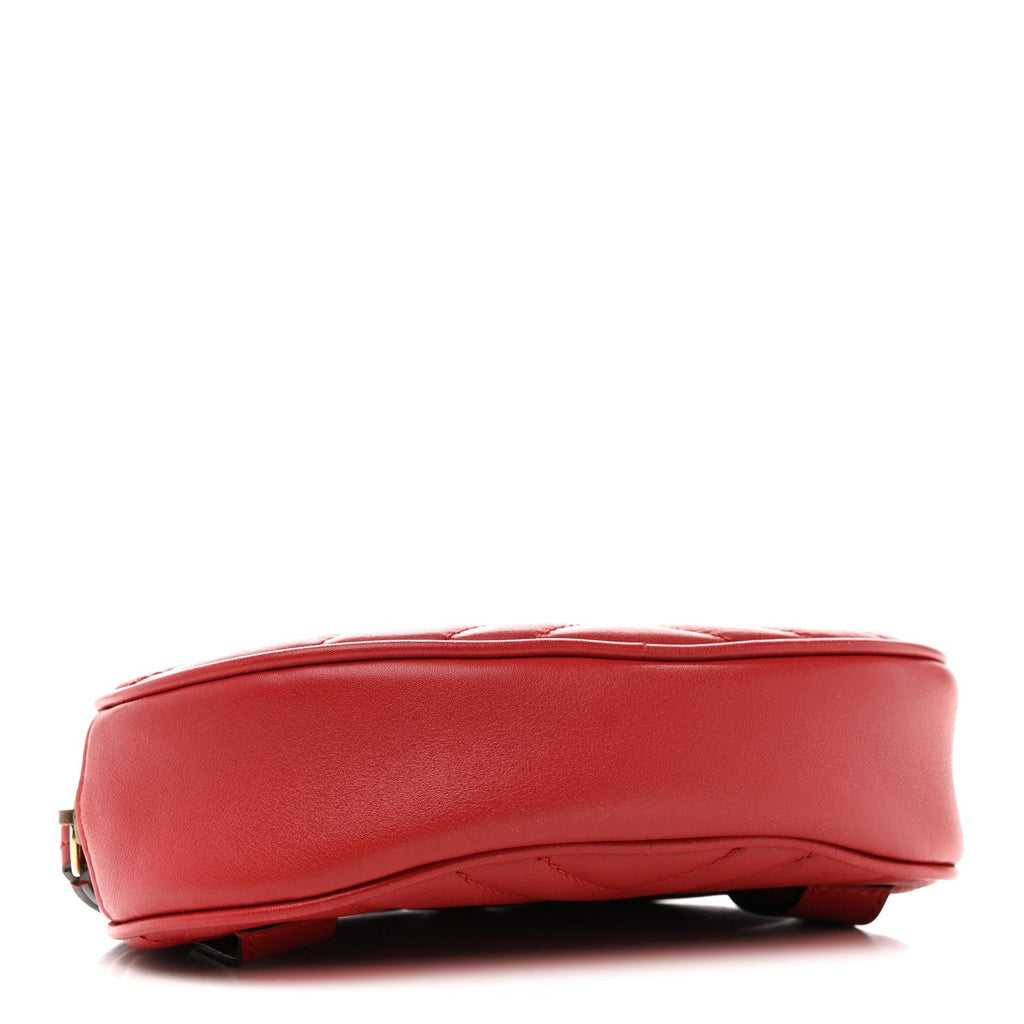 Calfskin Matelasse GG Marmont Belt Bag 85 34 Hibiscus Red