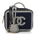 Jersey Quilted Small CC Filigree Vanity Case Blue Black Grey