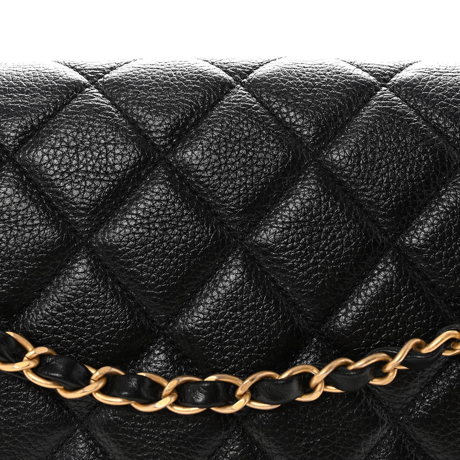 Grained Calfskin Quilted XXL Travel Flap Bag Black