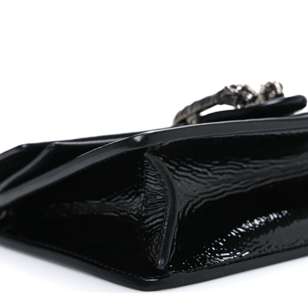 Crinkled Patent Mini Dionysus Shoulder Bag Black