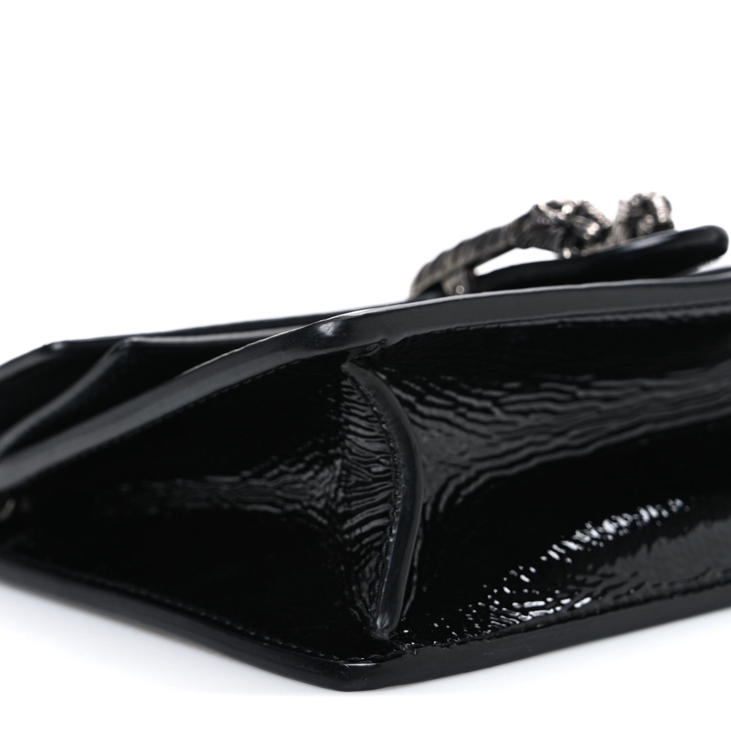 Crinkled Patent Mini Dionysus Shoulder Bag Black