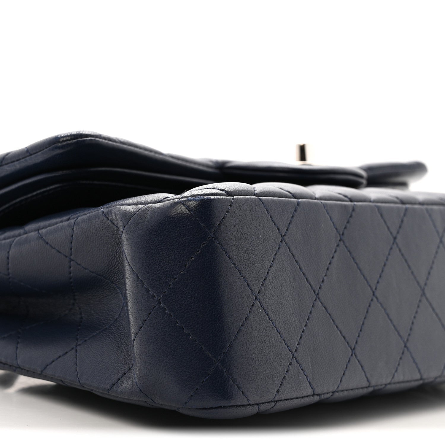 Lambskin Quilted Small Double Flap Blue