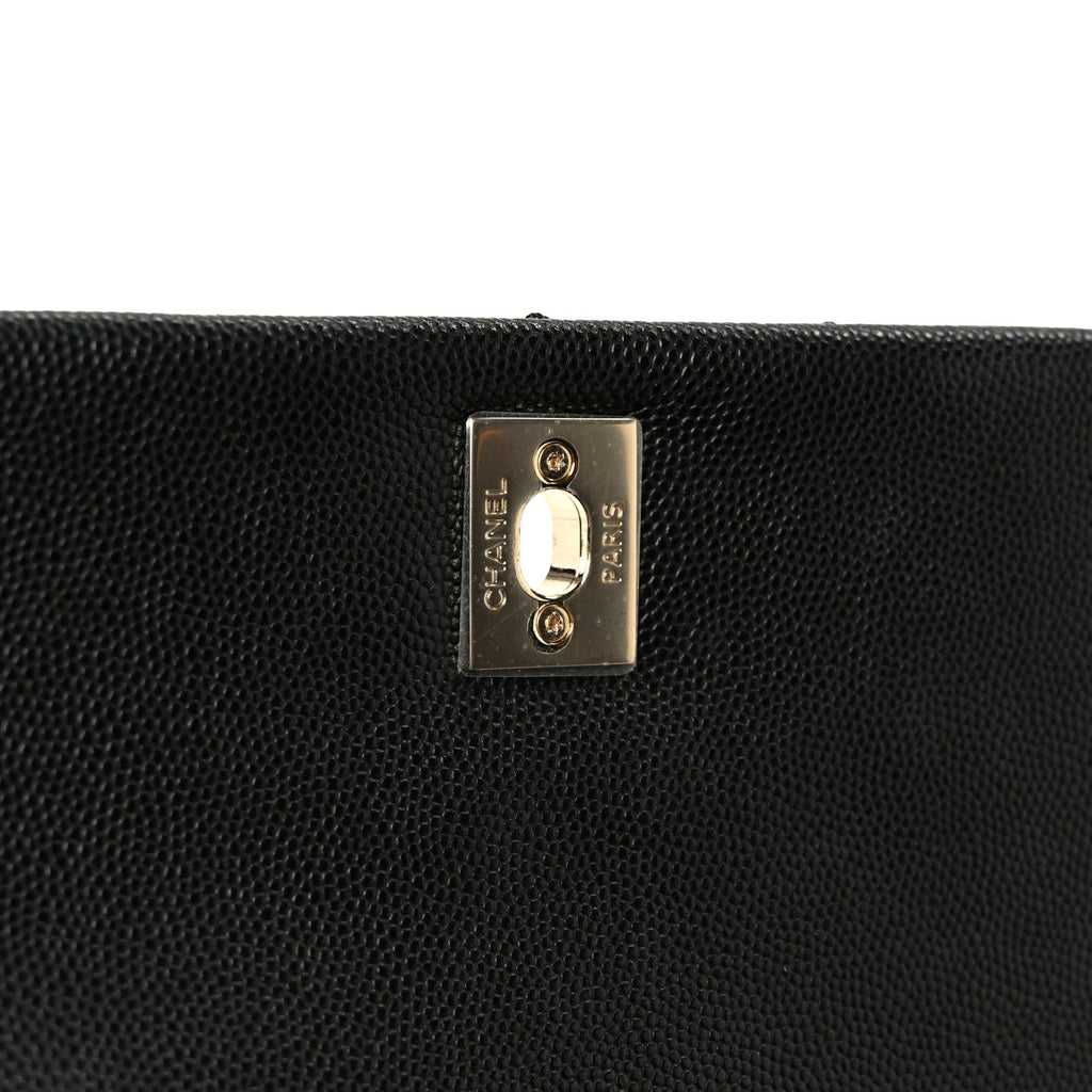 Caviar Quilted Mini Coco Handle Flap Black