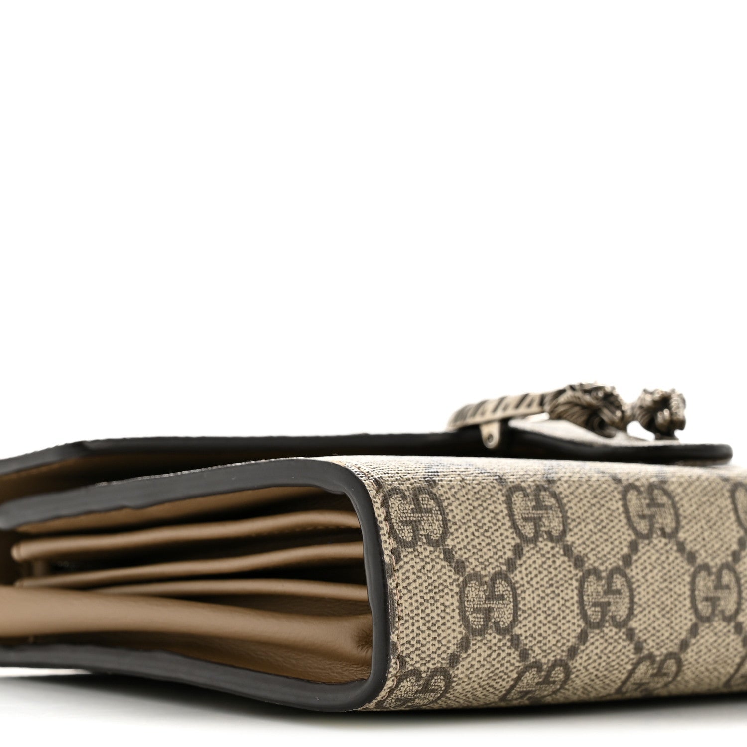 GG Supreme Monogram Mini Dionysus Chain Wallet Beige Taupe