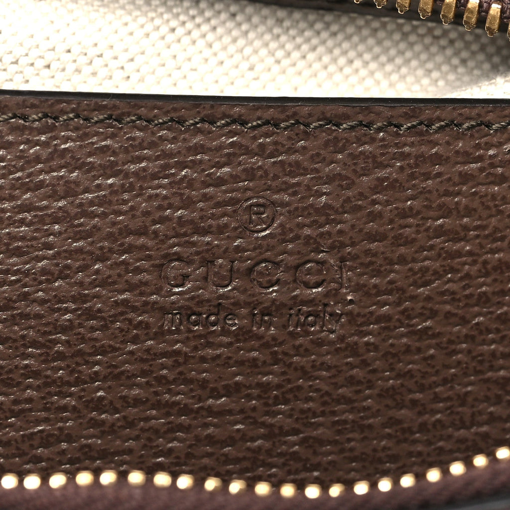 GG Supreme Monogram Textured Dollar Calfskin Web Small Ophidia GG Handbag Beige Ebony New Acero