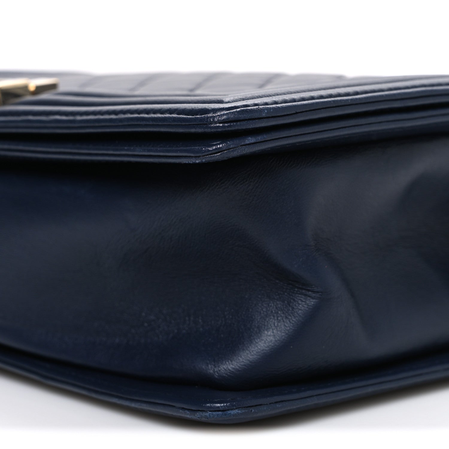 Lambskin Quilted New Medium Boy Flap Dark Navy Blue