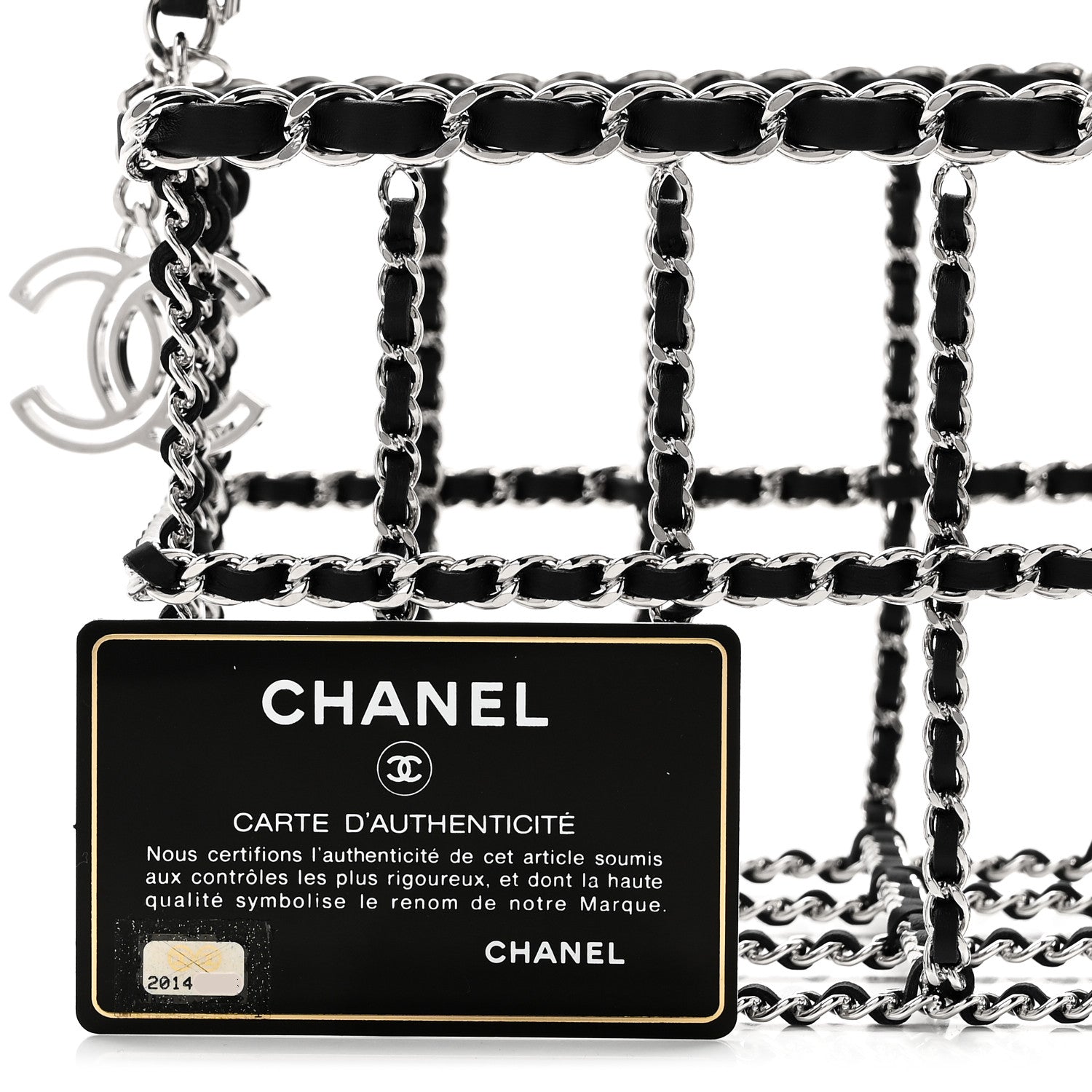 Brass Calfskin Grocery By Chanel Minaudiere Shopping Basket Silver