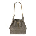Suede Quilted Medium Chanel 25 Handbag Dark Grey