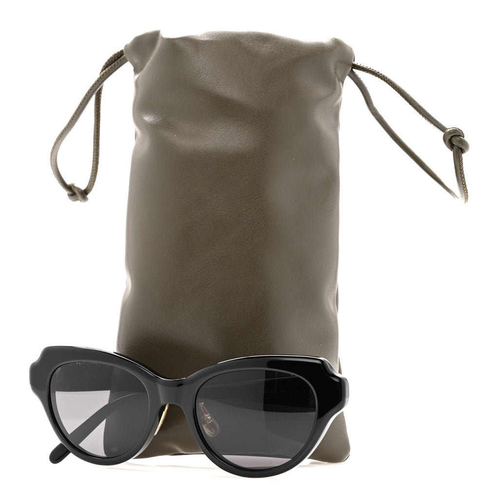 Acetate Cat Eye Swan Slim Sunglasses LW40178F Black