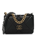 Lambskin Quilted Chanel 19 Wallet On Chain WOC Black