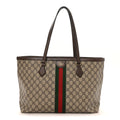 GG Supreme Monogram Medium Ophidia Shopping Tote Brown