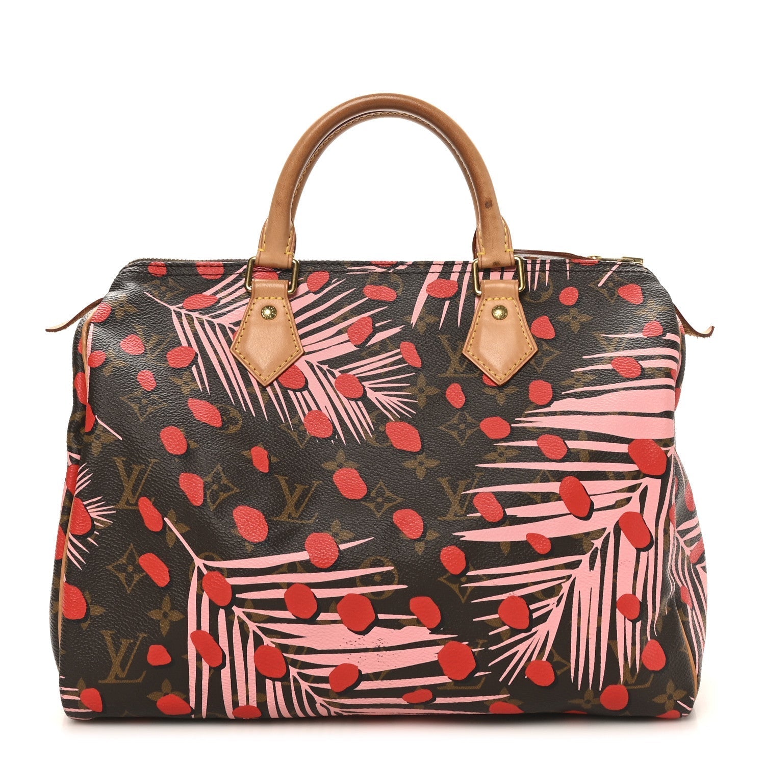 Monogram Jungle Dots Speedy 30 Sugar Pink Poppy