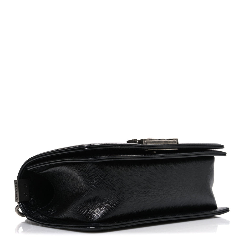 Caviar Quilted Small Boy Flap Black