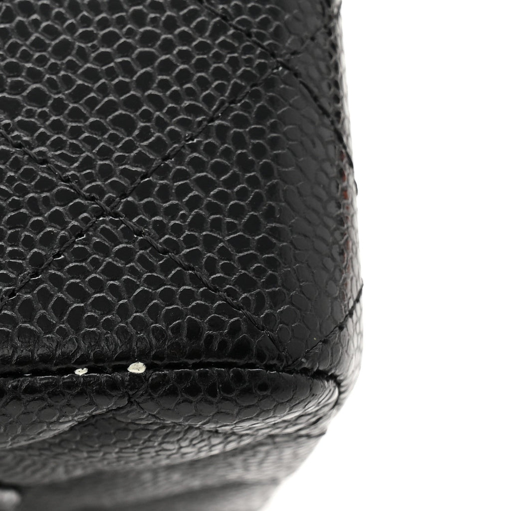 Caviar Quilted Small Double Flap Black