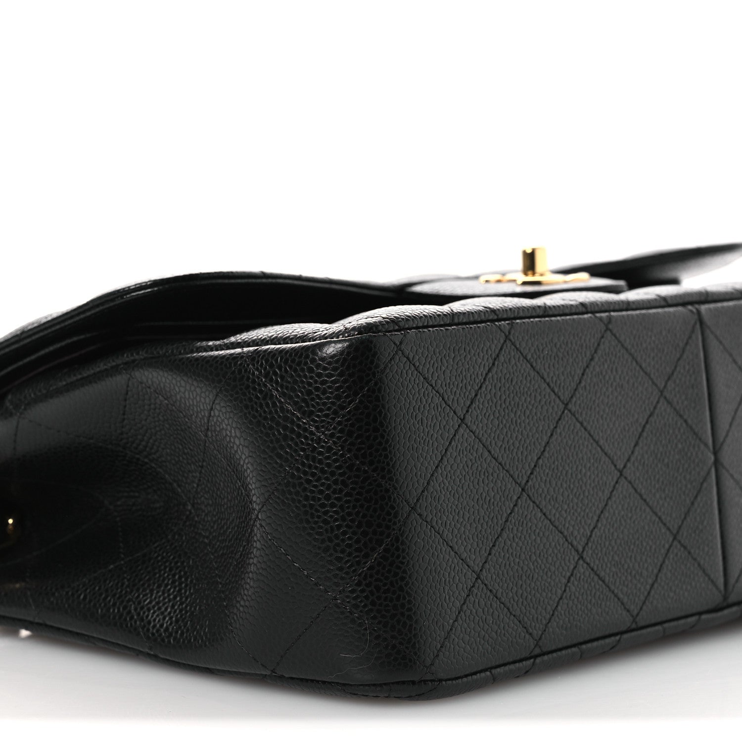 Caviar Quilted Jumbo Double Flap Black