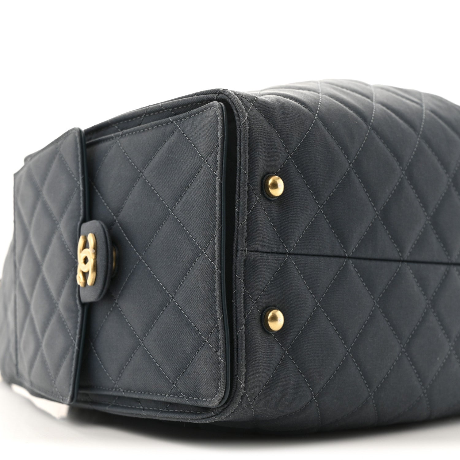 Canvas Quilted Medium Chanel 25 Handbag Dark Blue