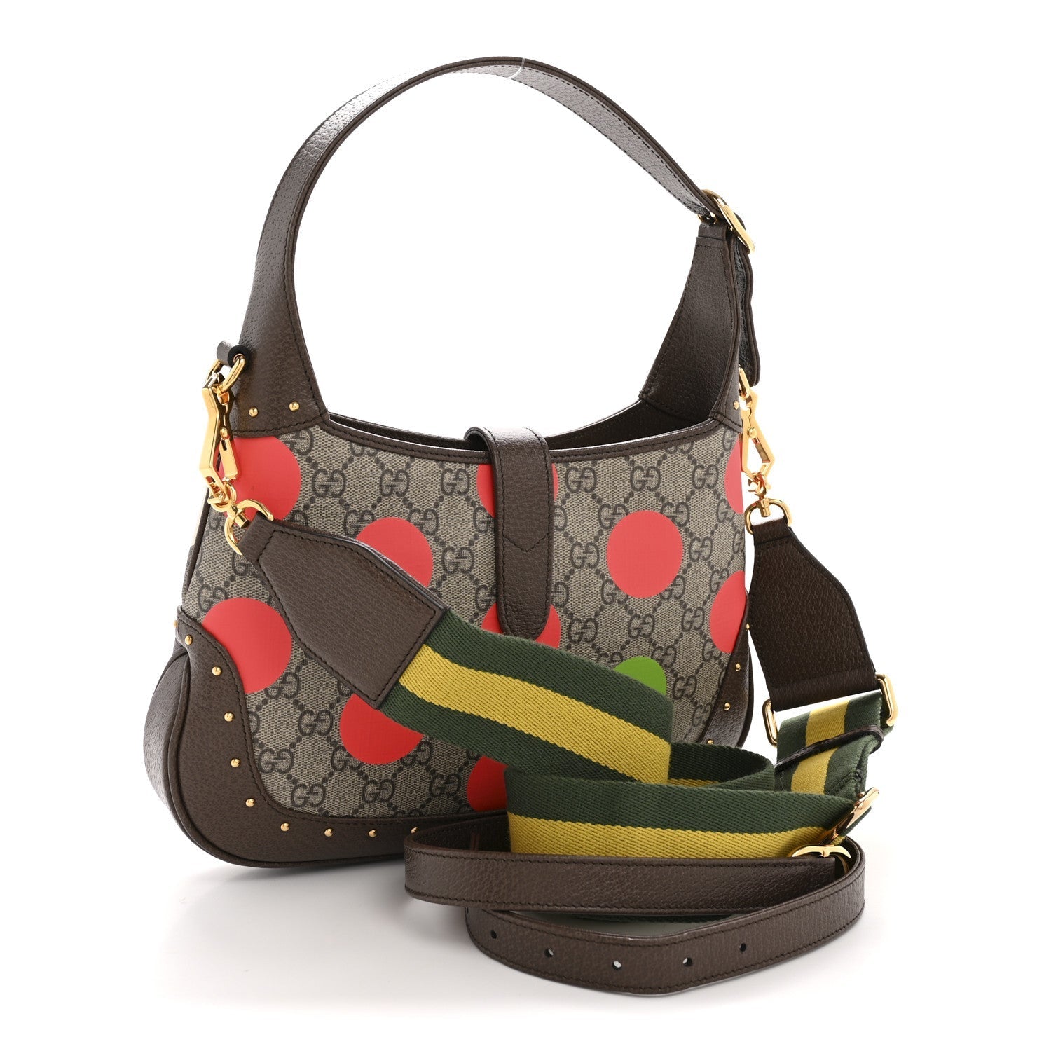 GG Supreme Monogram Web Geometric Small Jackie 1961 Beige Multicolor Brown Sugar