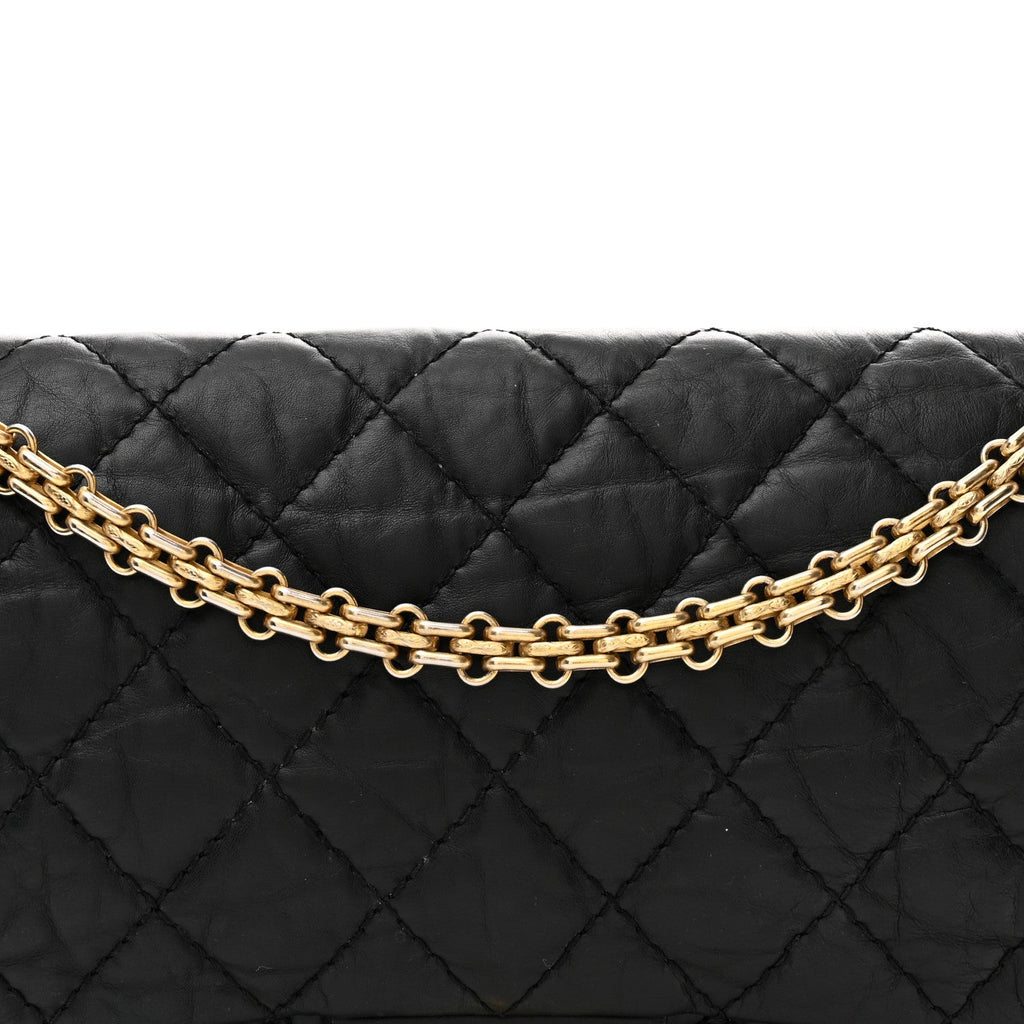 Aged Calfskin Quilted 2.55 Reissue 226 Flap Black