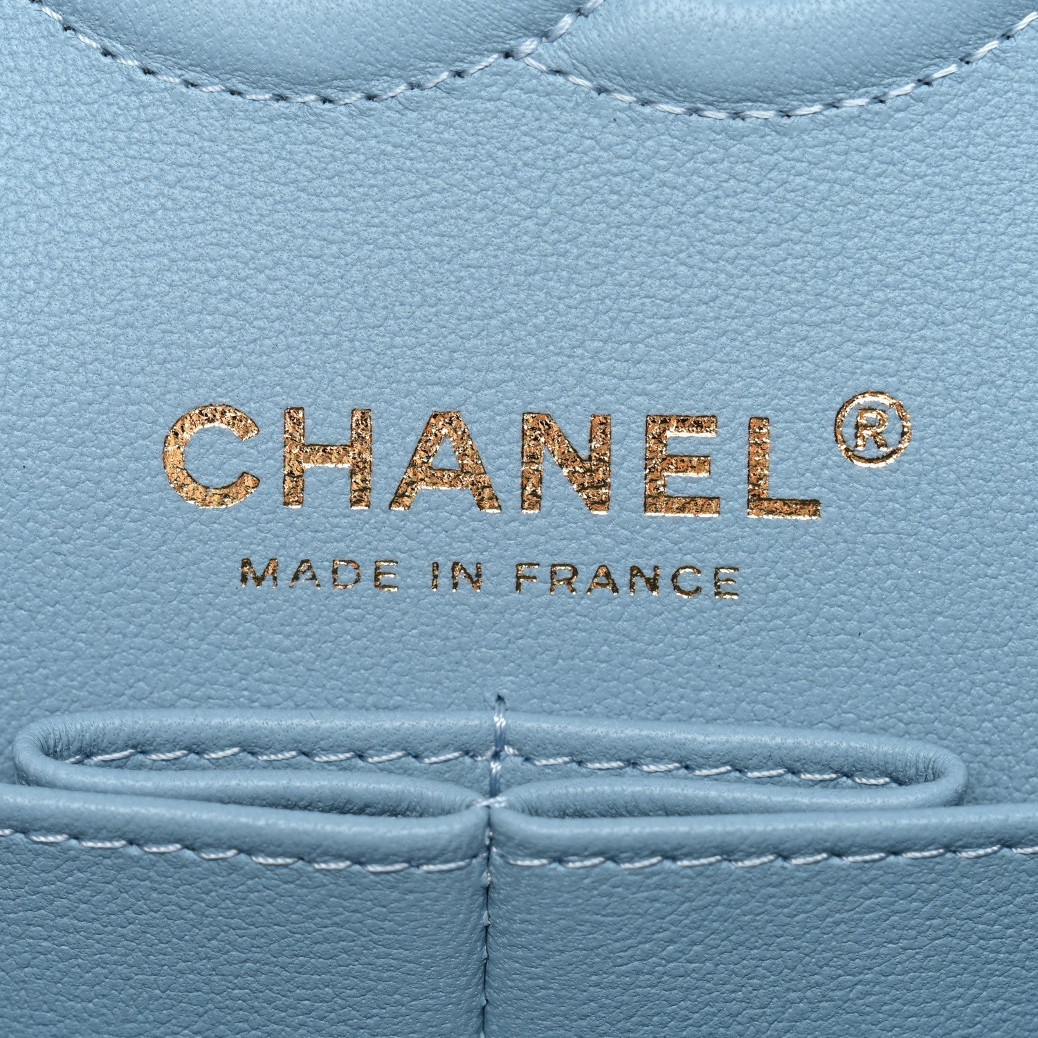Caviar Quilted Small Double Flap Light Blue
