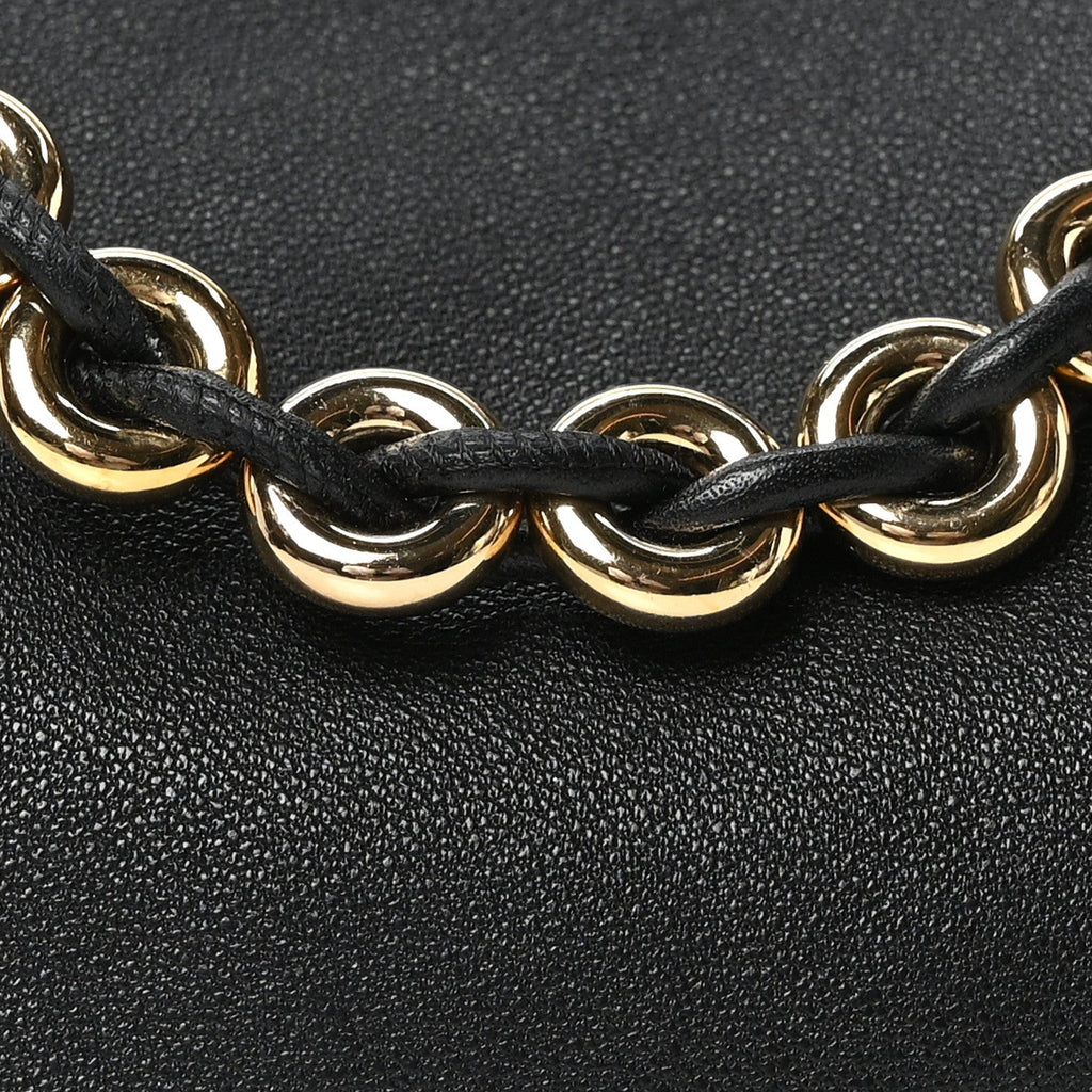 Mellow Nappa Medium Donut Chain Flamenco Knot Clutch Black
